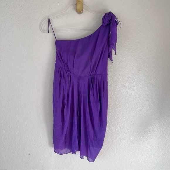ALICE + OLIVIA Silk one shoulder purple Dress size small - Picture 13 of 15